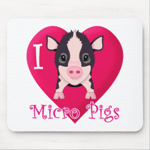 I Love Micro Pigs Mouse Mat