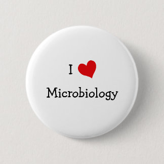 I Love Microbiology 6 Cm Round Badge