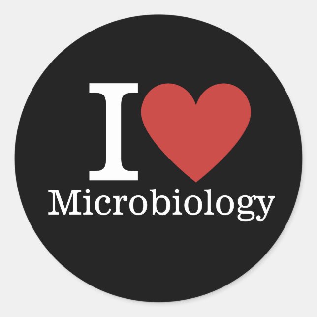 I ❤️ Love Microbiology for Students/Faculty CUSTOM Classic Round Sticker (Front)