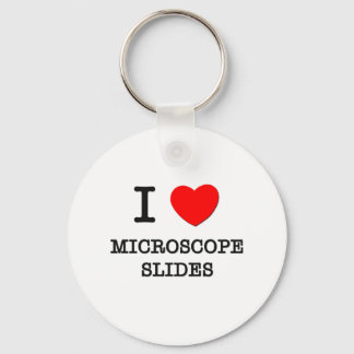I Love Microscope Slides Key Ring