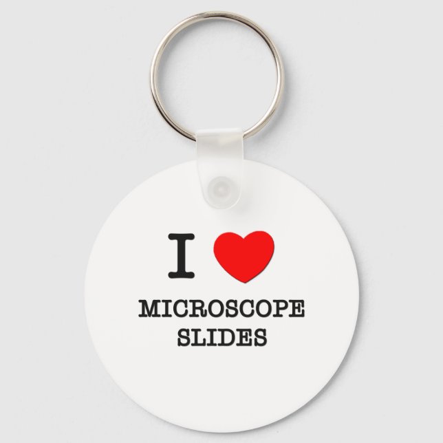 I Love Microscope Slides Key Ring (Front)