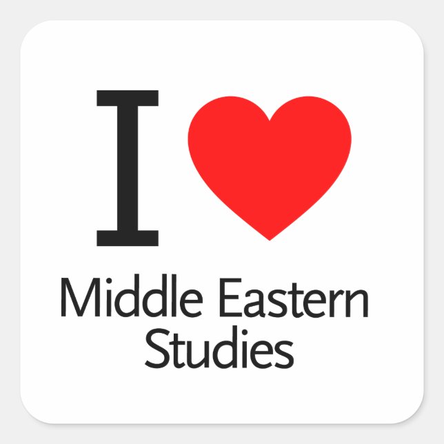 I Love Middle Eastern Studies Square Sticker (Front)