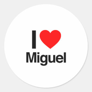 i love miguel classic round sticker