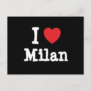 I love Milan heart custom personalised Postcard