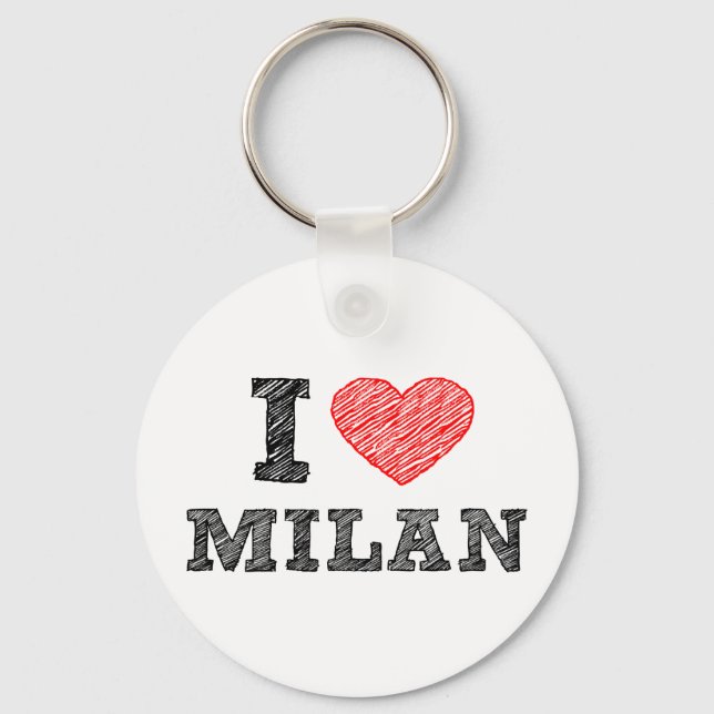 I Love Milan Key Ring (Front)