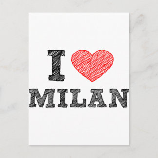 I Love Milan Postcard