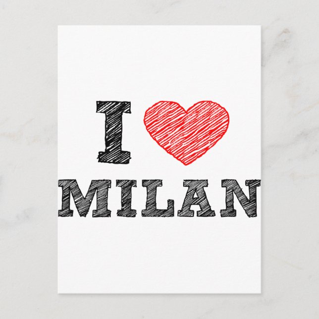 I Love Milan Postcard (Front)
