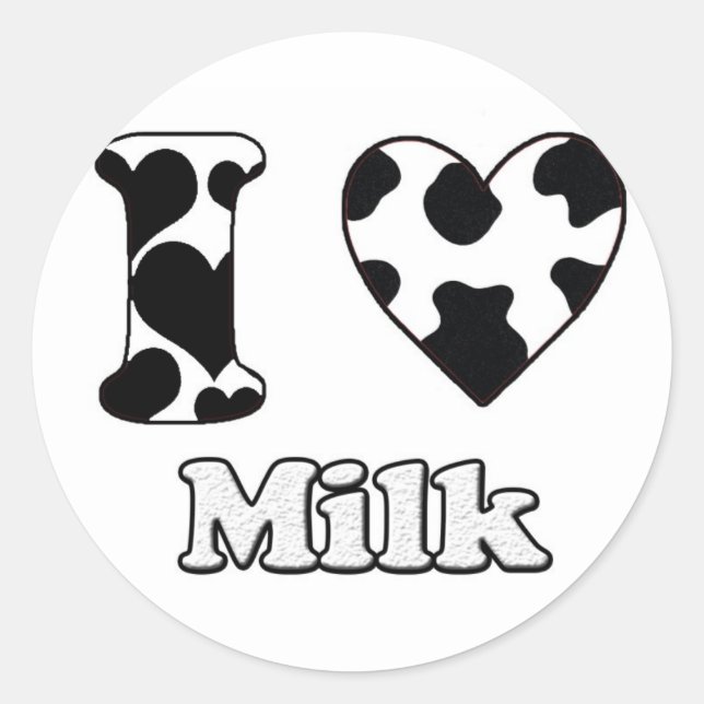 I love milk classic round sticker (Front)