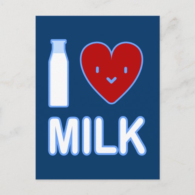 I Love Milk Postcard (Front)
