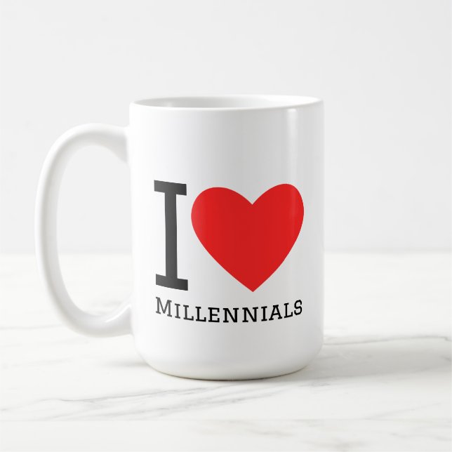 I love millennials coffee mug (Left)