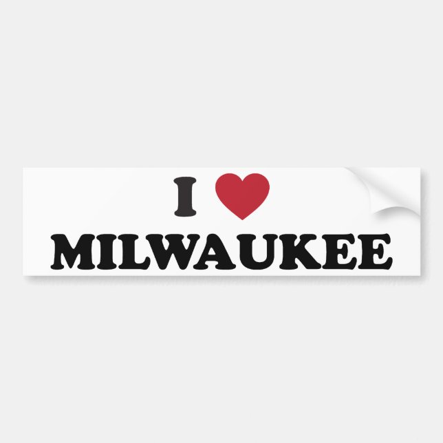 I Love Milwaukee Wisconsin Bumper Sticker (Front)