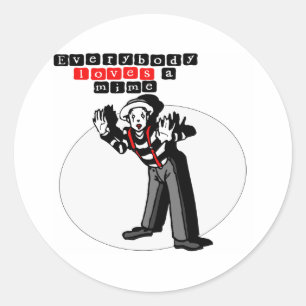 I Love Mimes Classic Round Sticker