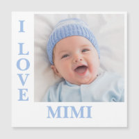 I Love Mimi Typography Photo Magnetic Card