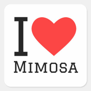 I love mimosa square sticker