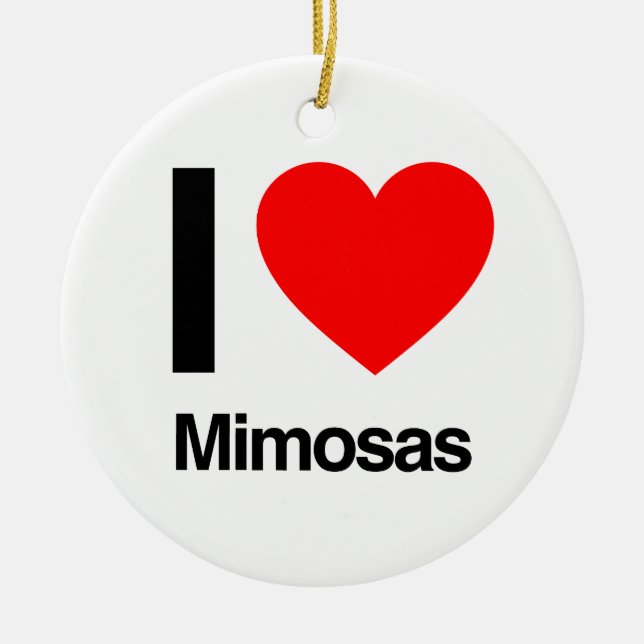 i love mimosas ceramic tree decoration (Front)