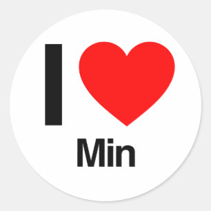 i love min classic round sticker