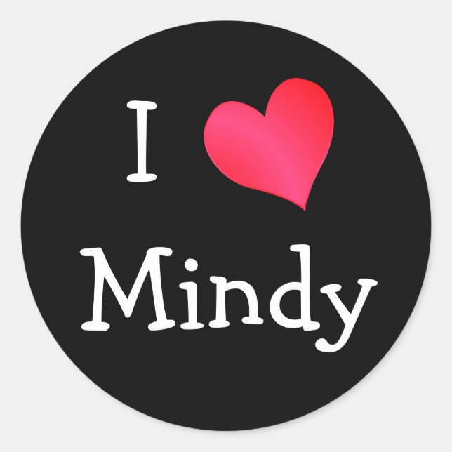 I Love Mindy Classic Round Sticker (Front)