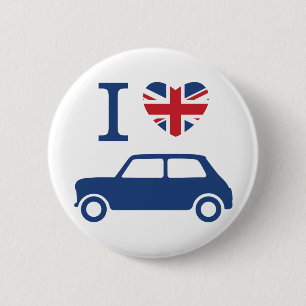 I love Mini Coopers - Blue 6 Cm Round Badge