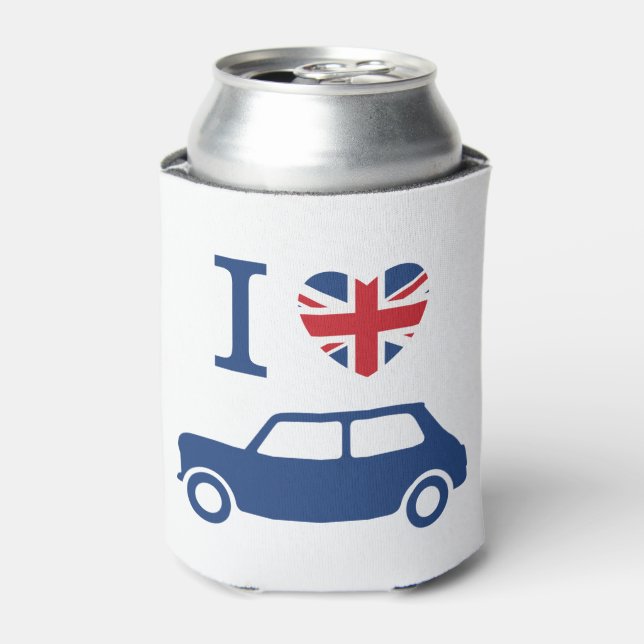 I love Mini Coopers - Blue Can Cooler (Can Front)