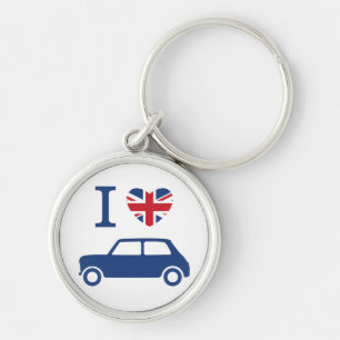 I love Mini Coopers - Blue Key Ring