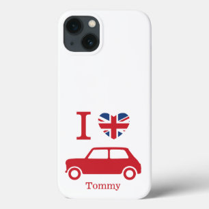 I love Mini Coopers - Blue - Personalised Case-Mat iPhone 13 Case