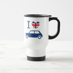 I love Mini Coopers Blue  - Travel Mug