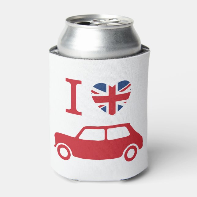 I love Mini Coopers - Red Can Cooler (Can Front)
