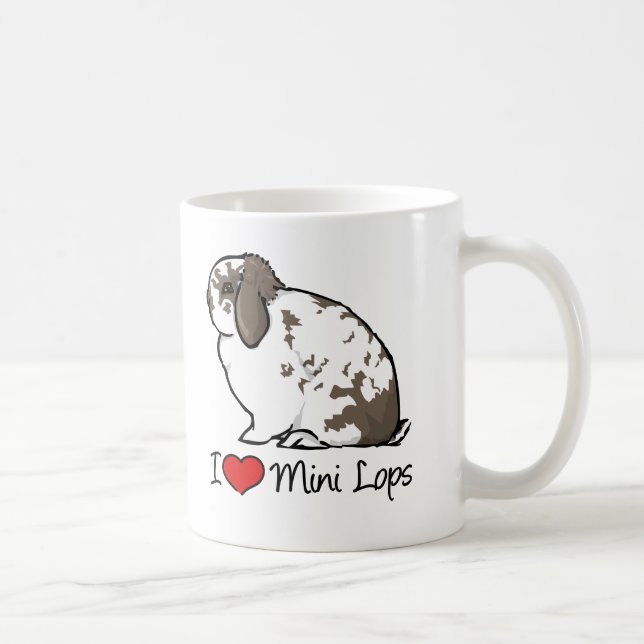 I Love Mini Lop Rabbits Coffee Mug (Right)