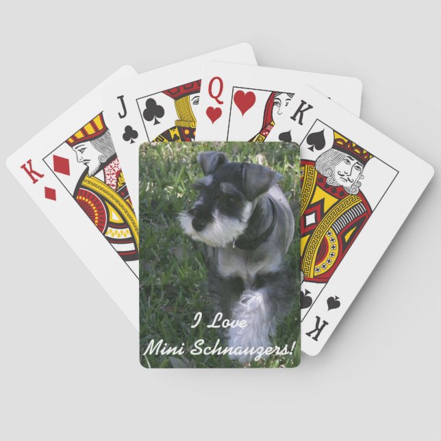 I Love Mini Schnauzers Deck of Cards (Back)