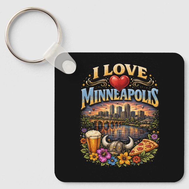 I Love Minneapolis Key Ring (Front)