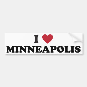 I Love Minneapolis Minnesota Bumper Sticker