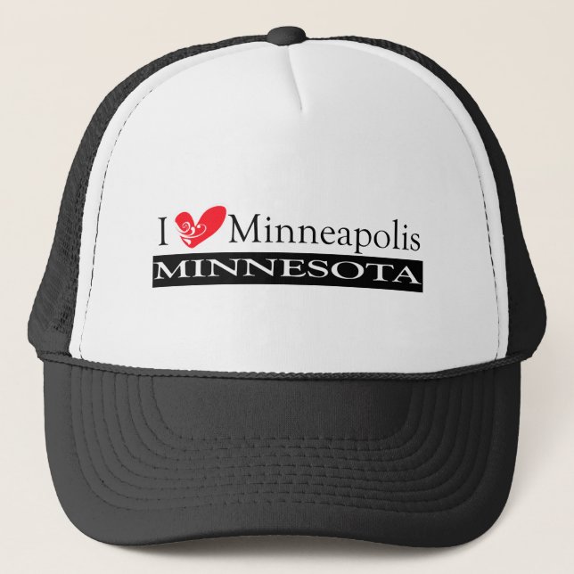 I Love Minneapolis Minnesota Trucker Hat (Front)