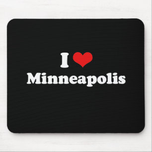 I Love Minneapolis Tshirt White Tshirt Mouse Mat