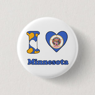 I love Minnesota 3 Cm Round Badge