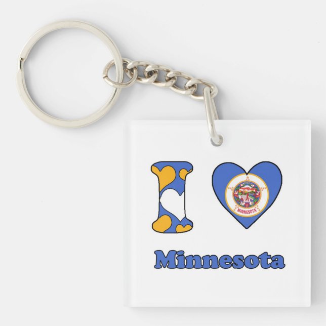 I love Minnesota Key Ring (Front)