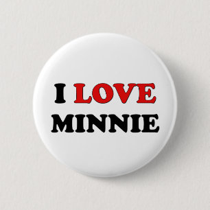 I Love Minnie 6 Cm Round Badge