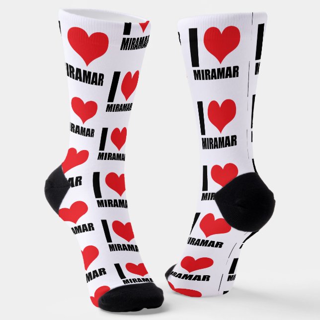 I love Miramar  Socks (Angled)