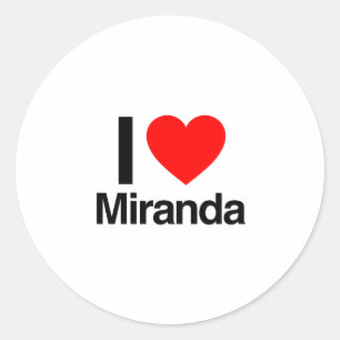 i love miranda classic round sticker