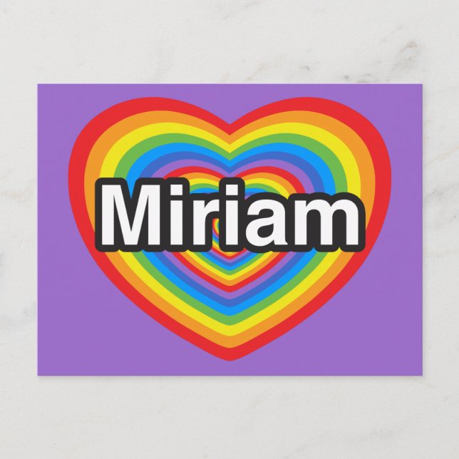 I love Miriam. I love you Miriam. Heart Postcard (Front)