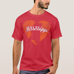 I Love Mississippi , Funny Cute State Pride Heart T-Shirt