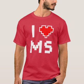 I Love Mississippi Pixel heart for Mississippian g T-Shirt