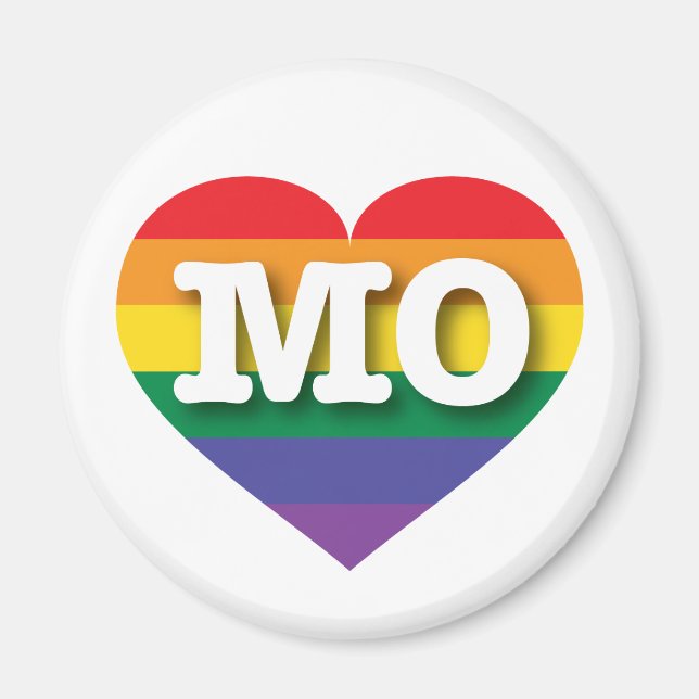 I Love Missouri Rainbow Heart Magnet (Front)