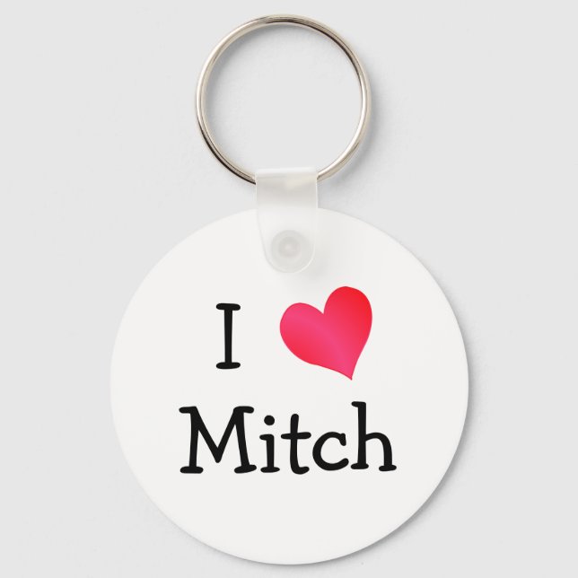 I Love Mitch Key Ring (Front)
