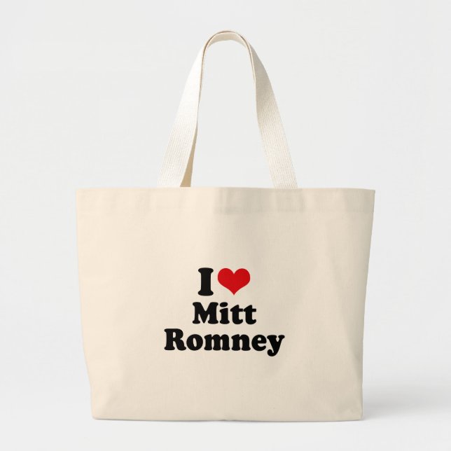 I LOVE MITT ROMNEY LARGE TOTE BAG (Front)