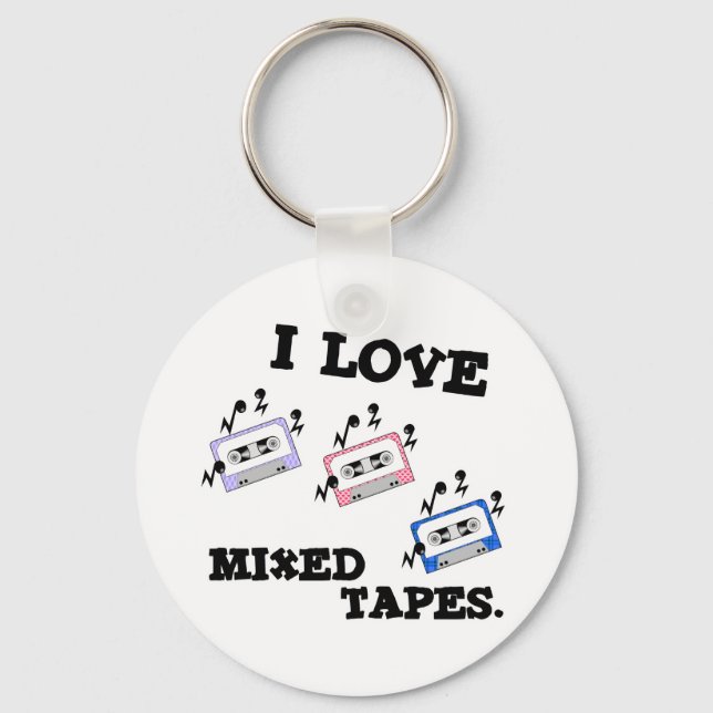 I Love Mixed Tapes Key Ring (Front)