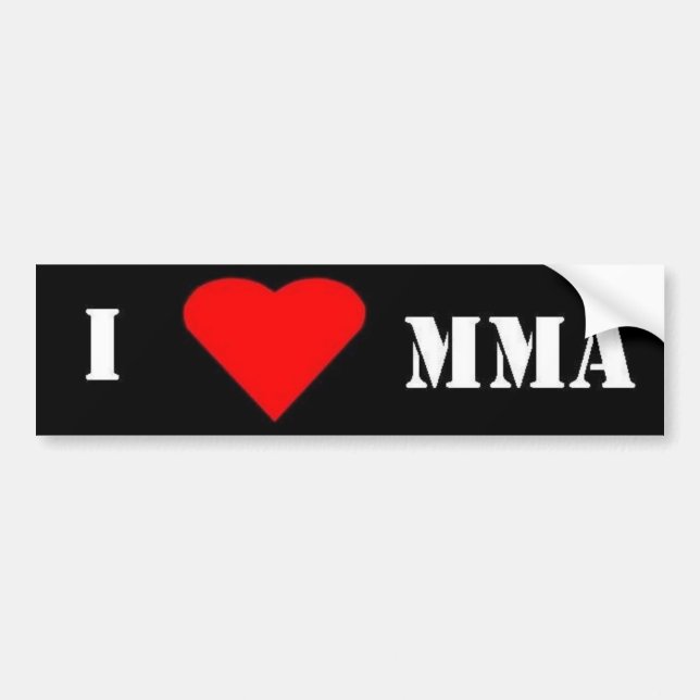 i love mma bumper sticker (Front)