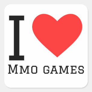 I love mmo games square sticker