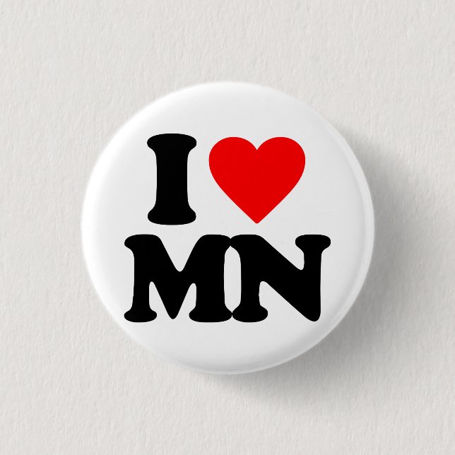 I LOVE MN 3 CM ROUND BADGE (Front)