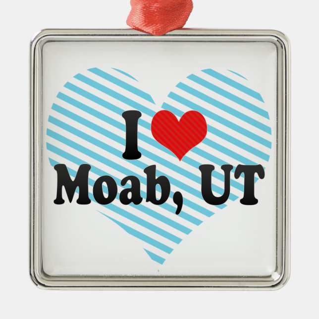 I Love Moab, UT Metal Tree Decoration (Front)