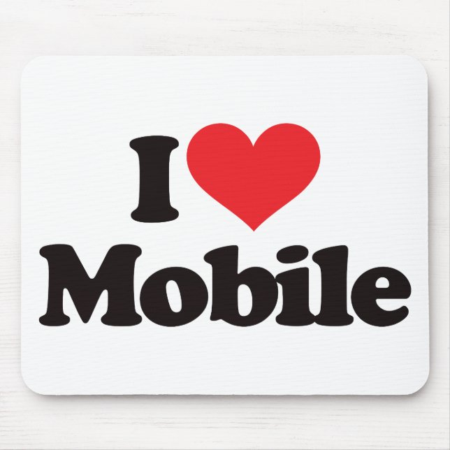 I Love Mobile Mouse Mat (Front)